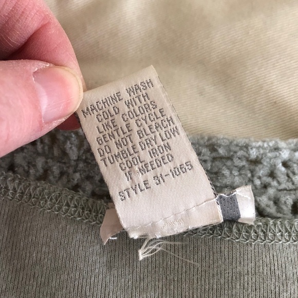 J. Jill 3/4 Sleeve Top Square Neck Chenille Lace Trim Light Green Size Large - Picture 4 of 6